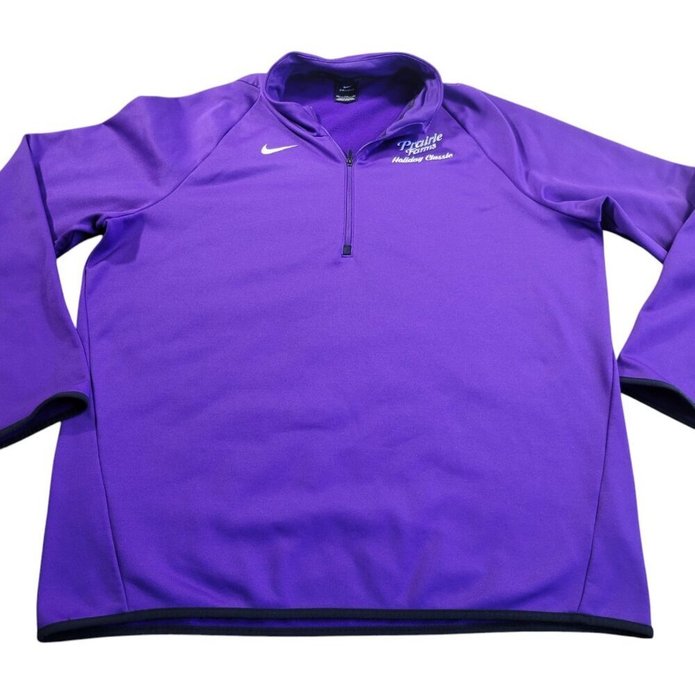 Nike Pullover Sweatshirt Mens 2XL Purple 3/4 Zip Prairie Farms Classic Golf